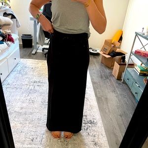 Free people black maxi skirt with back slit